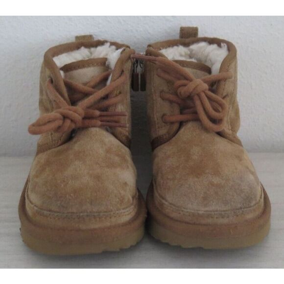 UGG 1017320T Kid's Sz 10 Chestnut Neumel II Suede Side Zip & Lace Up Boots $95+ - Picture 11 of 11
